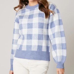 Farewell Gingham Pullover Sweater